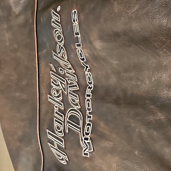 Harley Davidson Mens Brown Leather Jacket with lining. - Picture 4 of 5